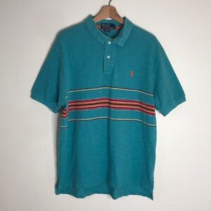 Vintage Polo Ralph Lauren 80s 100% cotton Shirt with Chest Stripe size XL